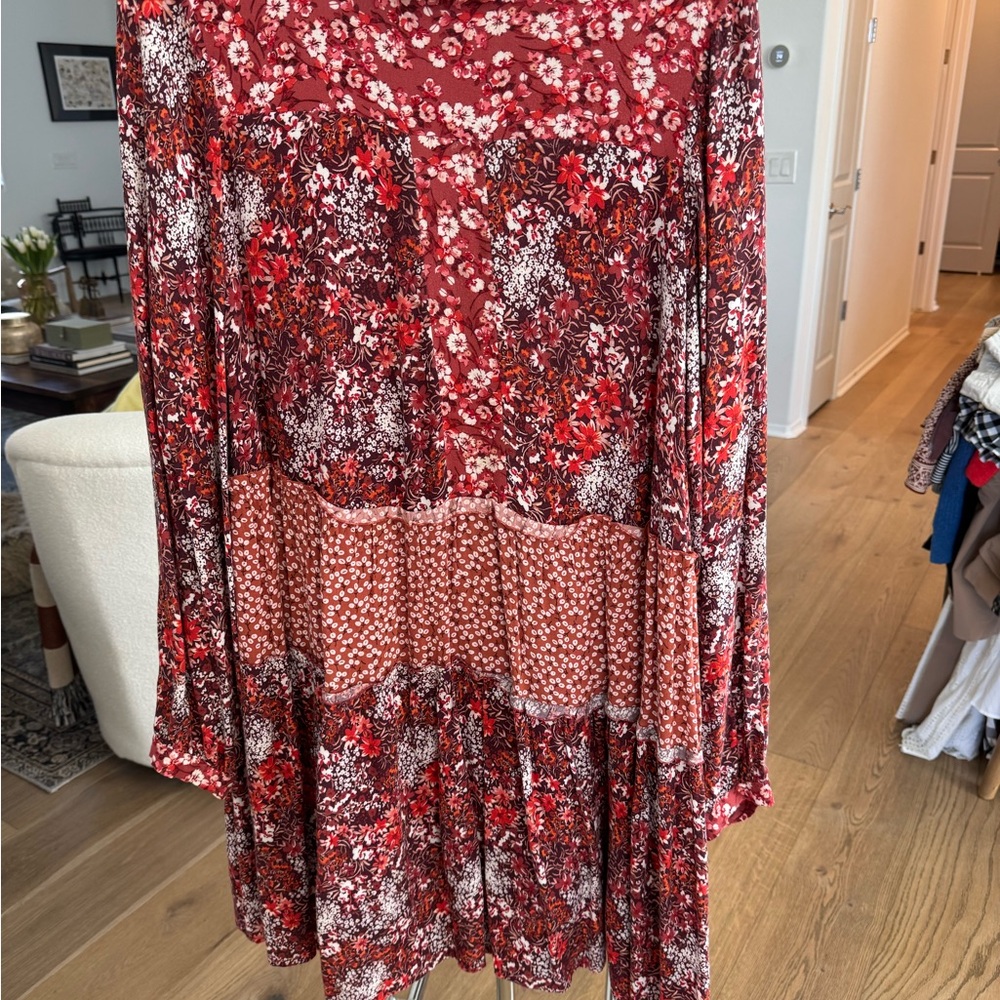 Maeve Red Floral Skater midi dress